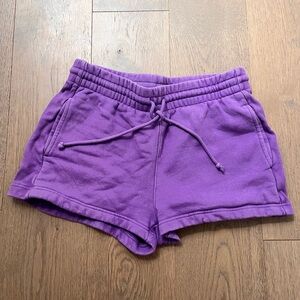 Purple TNA cozy fleece shorts